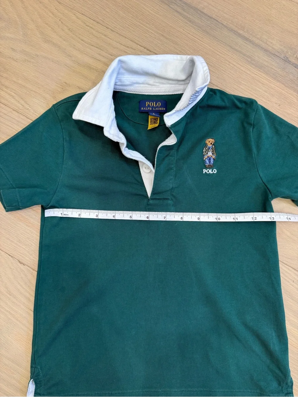 Polo by Ralph Lauren Forest Green Polo with White Contrast Collar